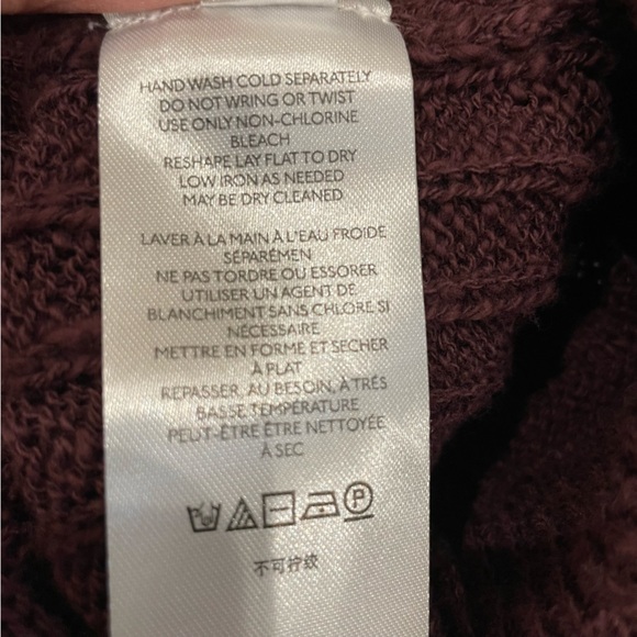 Free People Sweater Pants Maroon Ribbed Straight Leg Women’s Size SMALL Pull On - Picture 5 of 6